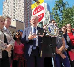 City Council Majority Leader Jimmy Van Bramer announced the completion of a variety of traffic safety improvements along 5th Street in Long Island City. 