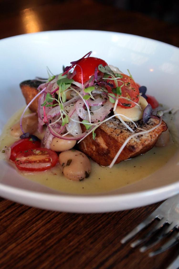 Coriander-crusted salmon at Dutch Kills Centraal. 