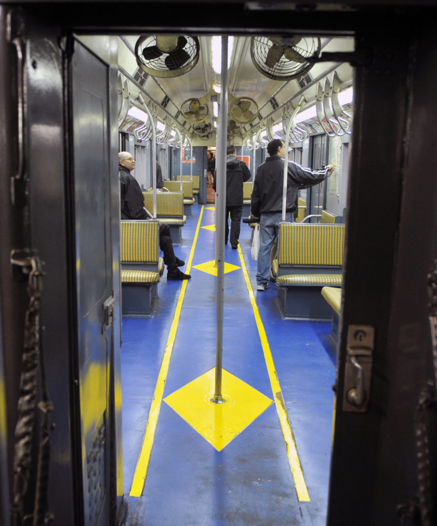 The Nostalgia Shoppers' Special Train runs on Sunday, December 9, 2012 from 2nd Ave., Manhattan to Queens Plaza. The fleet consists of vintage rolling stock that was in service from the 1930s to the 1970s and runs on Sundays through December 30. Car 1575, an R7A.