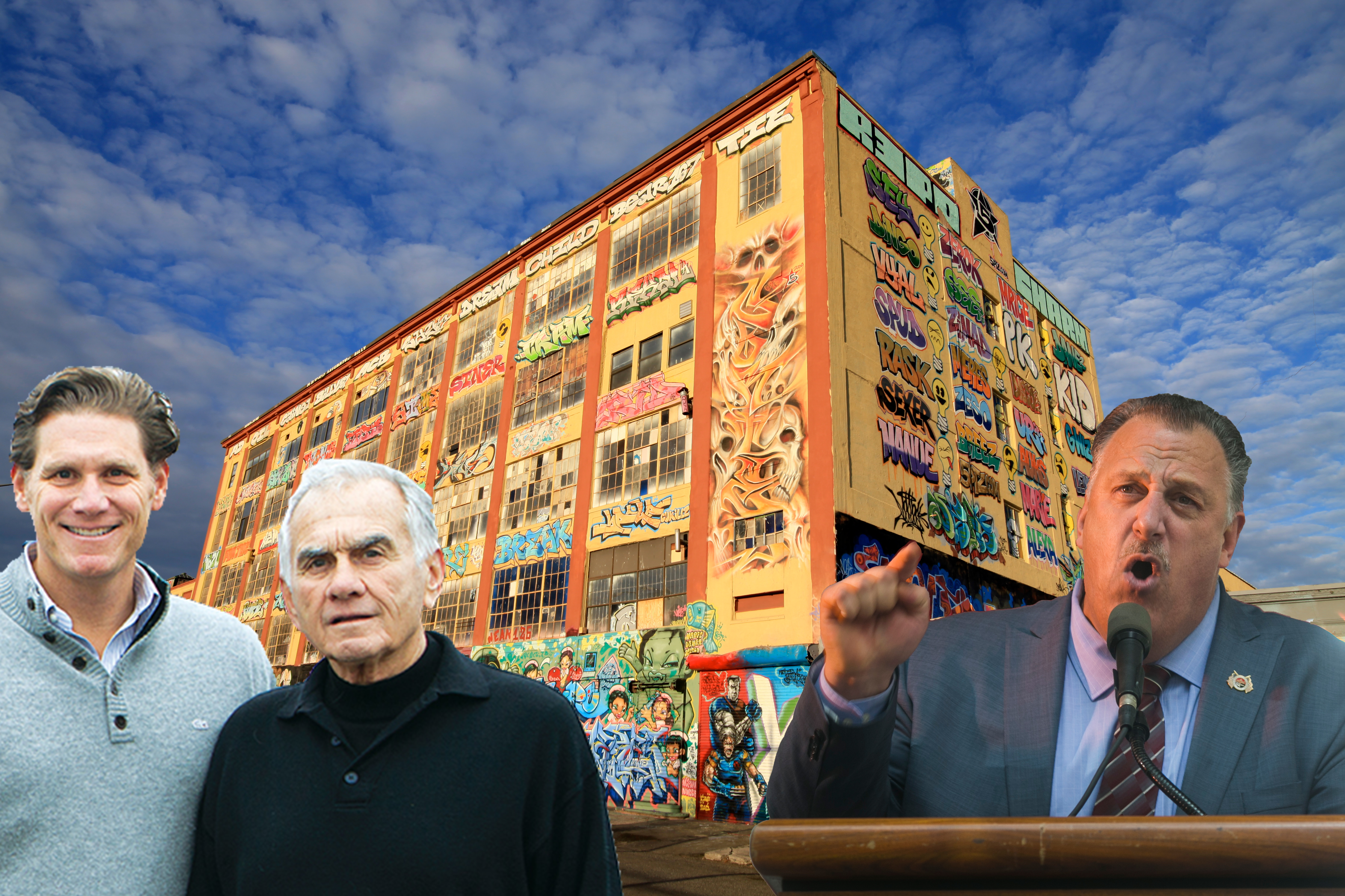 From left: David Wolkoff and his father, Jerry Wolkoff 5Pointz in Long Island City and Gary LaBarbera