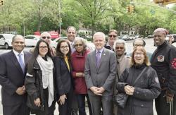 The New York City Department of Transportation (DOT) Queens Borough Commissioner Nicole Garcia and Department of Design and Construction Commissioner Dr. Feniosky Peña-Mora were joined by Council Members Costa Constantinides and Majority Leader Jimmy Van Bramer, Assembly Member Aravella Simotas, President of the Ravenswood Houses Tenant Association Carol Wilkins, and residents from Ravenswood Houses to announce and celebrate the much-needed resurfacing of 21st Street in western Queens. 