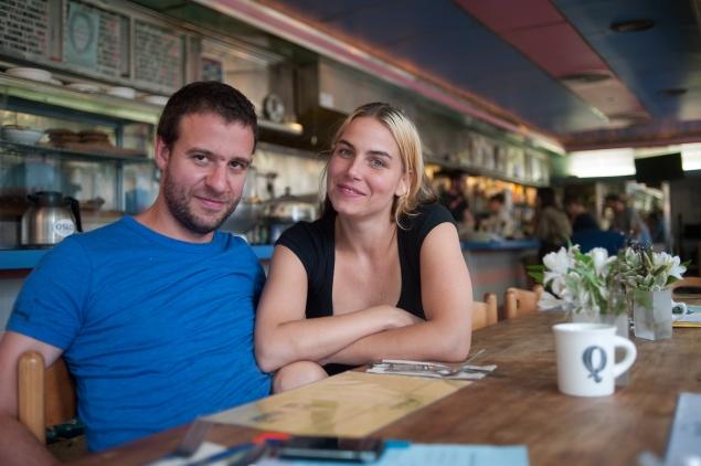 M. Wells c-o-owners Hugue Dufour and Sarah Obraitis at the now-closed M. Wells Diner in Long Island City. The husband-and-wife team are opening M. Wells Steakhouse this week in the neighborhood.