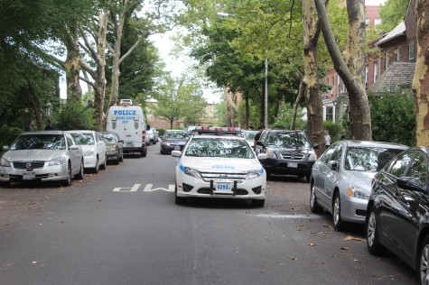 Detective search for clues near Councilman Van Bramer's house.