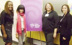 Christina Exantus of Queensbridge and Eleanor Rose of Elmhurst visited the Time Warner Cable office in Manhattan for the New York Urban Leaguersquo;s Third Annual Girlsrsquo; Empowerment Day. Both attend the Academy of Finance amp; Enterprise in Long Island City. Seen here are (L. to r.); Breaker, Exantus, Rose with Ciliberti. Photo Time Warner Cable 