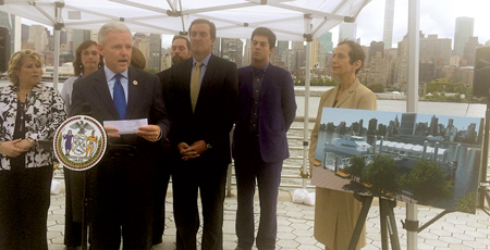 Elected officials and the New York City Economic Development Corporation announce the new Long Island City Ferry landing.