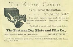 
Kodak Camera advertisement c. 1888, Roosevelt Island, originally called Blackwell Island and a Civil War era Gatling gun. 