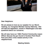 Where is Rep. Maloney? Update: You can meet her March 10th